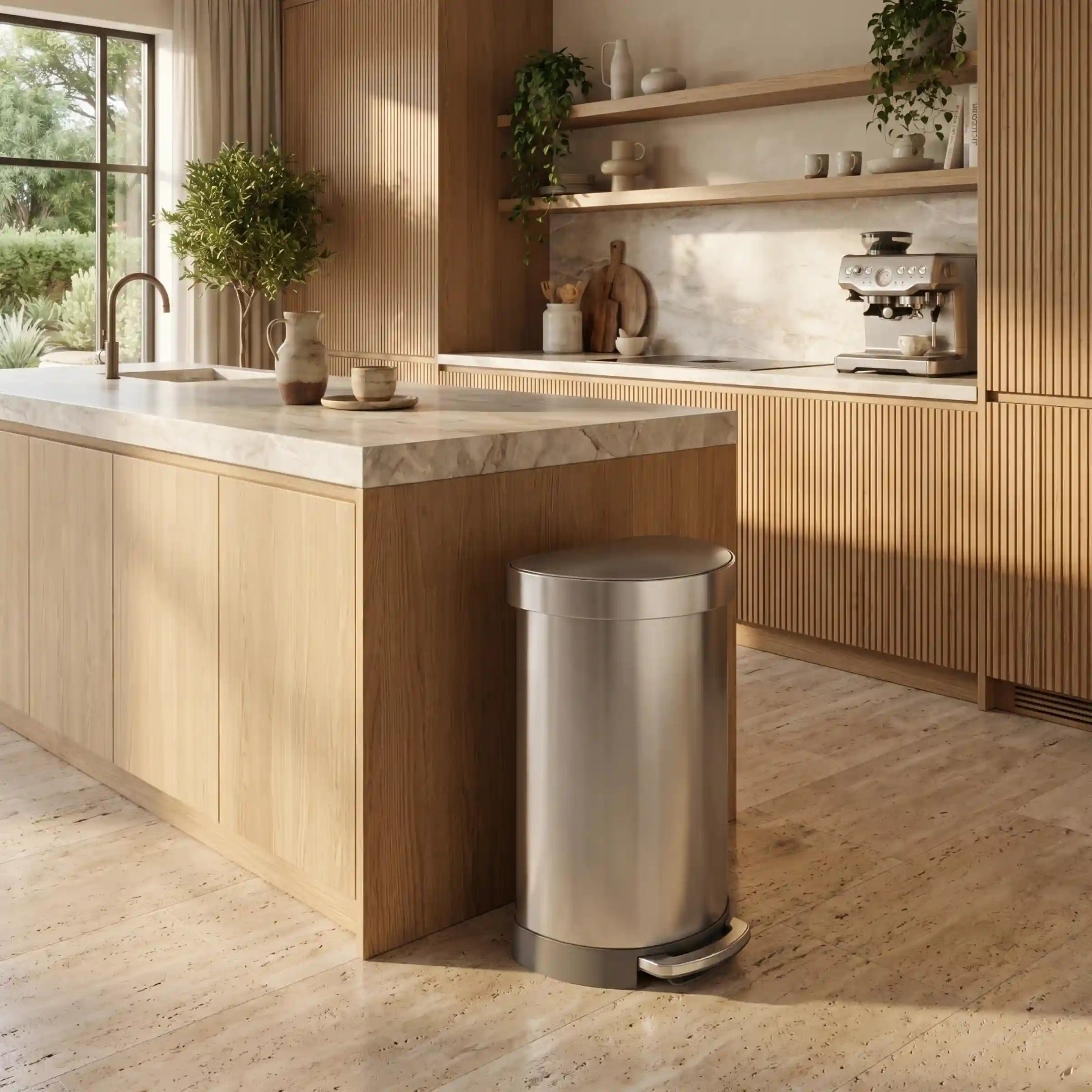 45L Semi-Round Step Can with Liner Rim